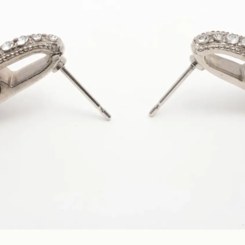 Chanel Silver & White Pearl Drop Earrings Authentic Vintage Coco Elegant - Picture 4 of 5